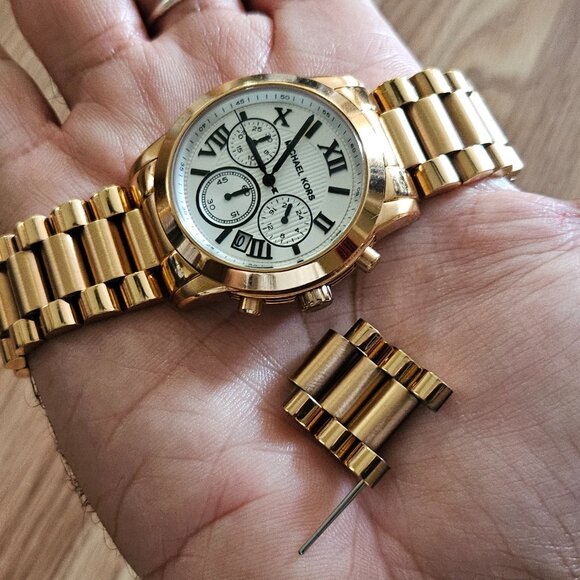 Michael Kors Girls Wristwatch Cooper Chronograph Rose Gold-Tone Date Calendar - Picture 7 of 15